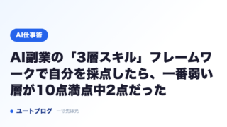 AI副業の「3層スキル」フレームワークで自分を採点したら、一番弱い層が10点満点中2点だった