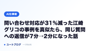 問い合わせ対応が31%減った江崎グリコの事例を真似たら、同じ質問への返信が7分→2分になった話
