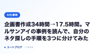 企画書作成34時間→17.5時間。マルサンアイの事例を読んで、自分のネタ探しの手順を3つに分けてみた