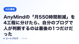 AnyMindの「月550時間削減」を4工程に分けたら、自分のブログで人が判断するのは最後の1つだけだった